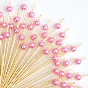 100 count  Picks, Decorative   Toothpicks, for Holiday Valentines Day Theme Party Wooden Long Sticks Appetizers Fruits Drink Garnish Decorations Party Supplies (4.7 Inch)