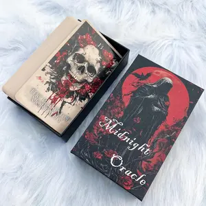 Midnight Oracle Cards, 50 Gothic Dark Fantasy Divination Cards with Comprehensive Guide Book, Front and Back Meanings, Reflection Tips, Self Discovery Oracle , Light and Dark, Inspire Growth and Creativity.