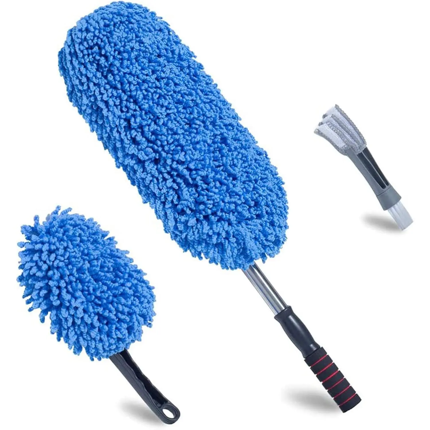 (3 Pack) Microfiber Car Duster Exterior Scratch Free, Extendable Handle Interior Multipurpose dust Cleaning Duster for car(Medium)