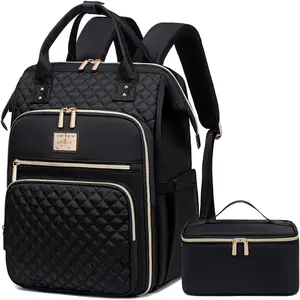 Lunch Backpack for Women 15.6 inch Laptop Backpacks with Insulated Cooler Lunchbox Teacher Nurse Travel Bag for Women