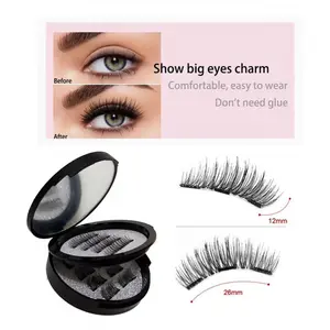 Soft Magnetic Eyelashes, Dual Magnetic False Eyelashes without Eyeliner, Extensions, Waterproof, Reusable, Glue-Free, Eyeliner-Free Makeup Cosmetic,Natural Look