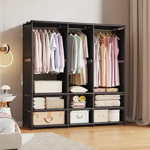 Small Space Closet Organizer, Closet Storage System, Dust-Proof Hanging Wardrobe, Layered Storage for Living Room, Apartment Home Decor, Practical Gift
