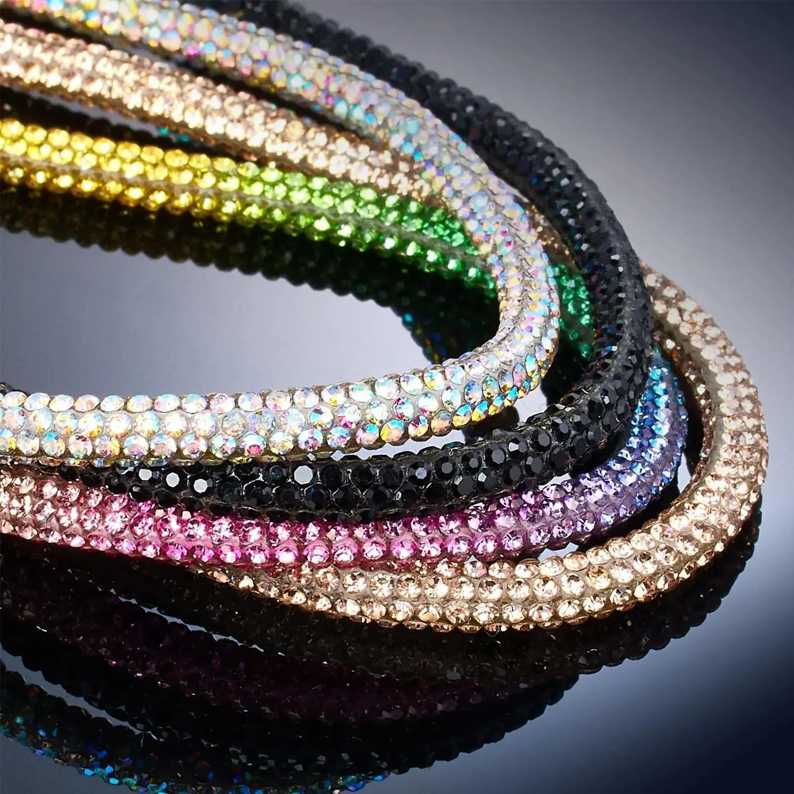 Colorful Rhinestone Statement Shoelaces, 47 Inch Round Bling Crystal Glitter Drawstrings for DIY Sneakers and Hoodies, Colored Rhinestone Shoelaces, Rhinestone Stud Shoelaces