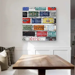 212 MAIN Graphic Artistic Typo Symbols Number Plate Wall Art - 32x32 in Lightweight Vibrant Aluminium Car Metal Print, Home Supplies Plaque & Sign, Home Decor Accessory, Room Decoration Gift