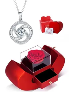 This elegant "Sparkling Diamond Glow" four-leaf clover necklace with a stylish pendant is paired with a beautiful apple gift box. A romantic surprise for festivals, dates, birthdays, Valentine’s Day, and a lovely gift for your wife or daughter.