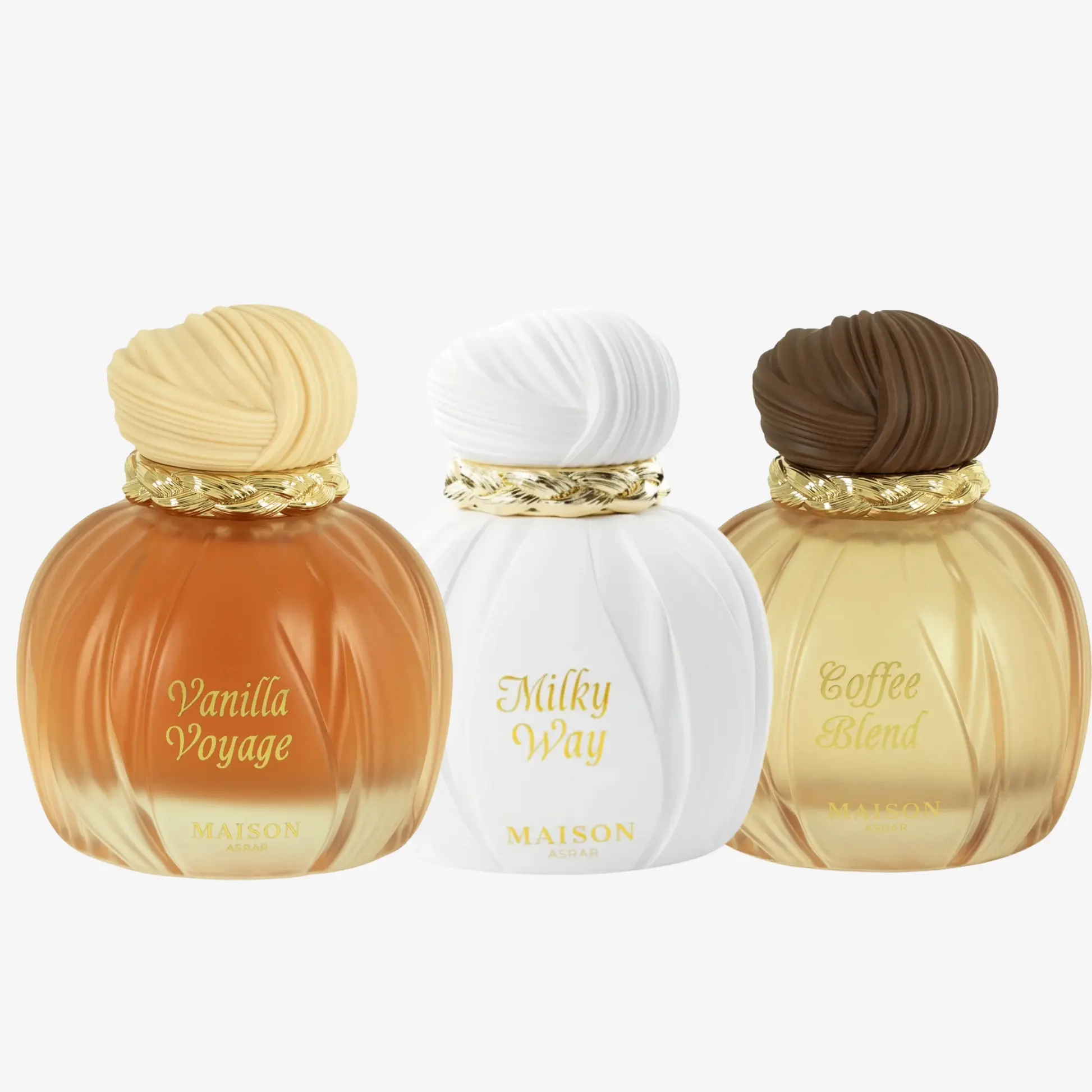 Maison Asrar Vanilla Voyage + Milk Way + Coffee Blend Bundle of 3 EDP 100ml