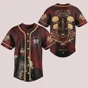 Sleep Token Damocles Baseball Jersey, Heavy Metal Rock Band Shirt Gothic Punk Y2K Streetwear, Clean Lines, Minimalist Look, Looks