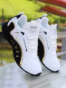 Men's Fashion Patchwork Lace-Up Low-Top Casual Sports Shoes, Athletic Shoes, Breathable Running Sneakers, Summer Outdoor Training, Basketball Shoes