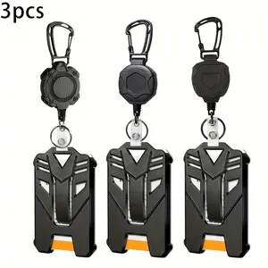 Heavy-Duty ABS ID Card Holder with Steel Automatic Retractable Lanyard, Belt Clip & Snap Fastener - Lanyard System for ID Badges, Access Passes, for office, Outdoor, Gym, Hospital Use (Durable ID Badge) Gift sets