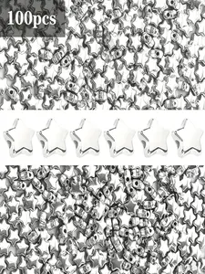 100pcs 6mm Star Spacer Beads, DIY Jewelry Making Supplies, Party Decor Accessories, Bracelet Necklace Keychain Crafts, Fashion Gift Ideas