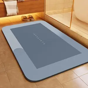 Soft Diatomaceous Mud,Bathroom Floor Mat,  Absorbent Quick Drying Carpet, Diatomaceous Earth Anti Slip Mat, Door Mat Bathmat Diatomite Rug Bath Textiles
