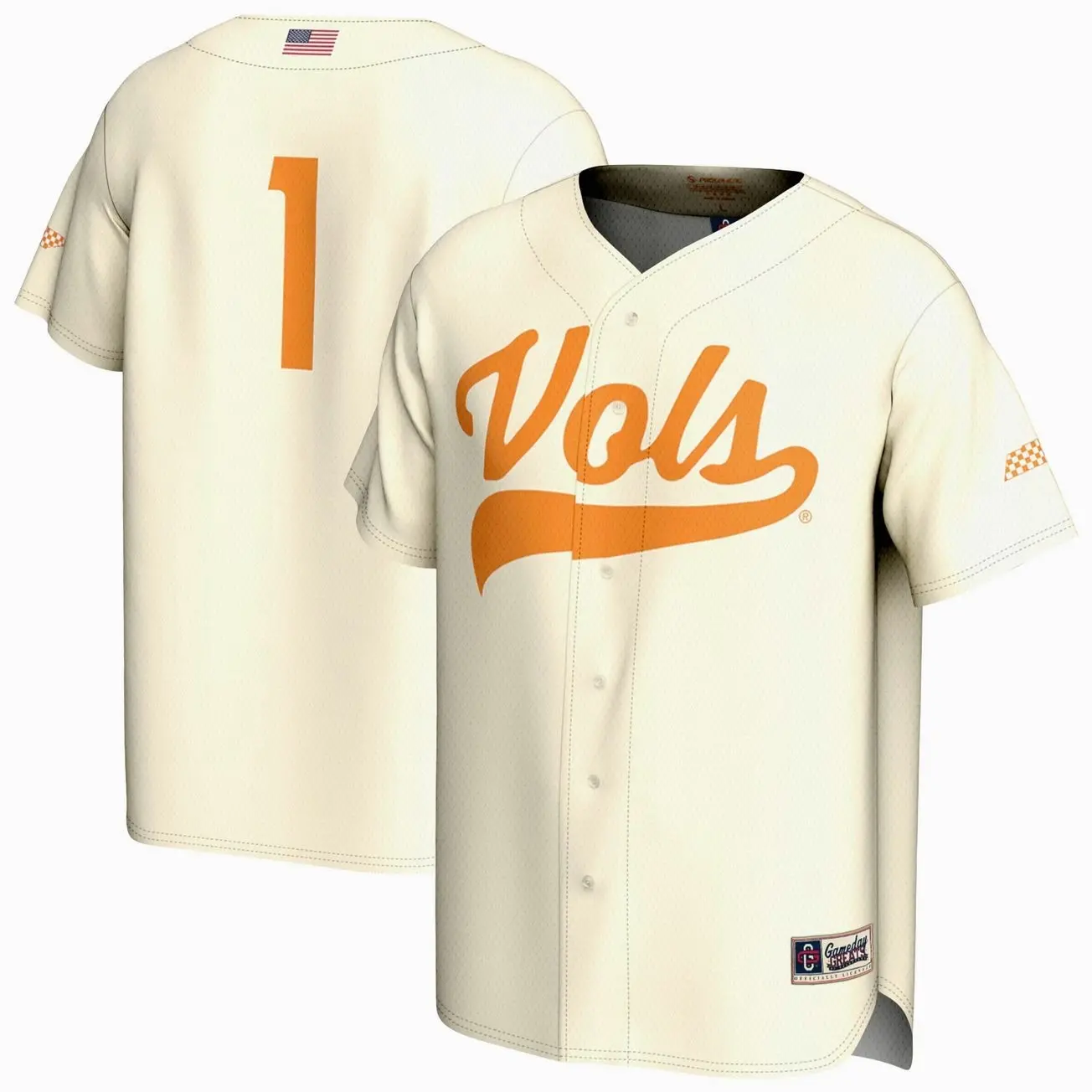 #1 Men Tennessee State Volunteers GameDay Greats Unisex Lightweight Baseball Fashion Jersey - Cream