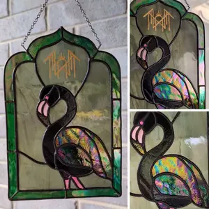 Sleep Token Green Flamingo Suncatcher Window Hanging Acrylic Window Decor For Home