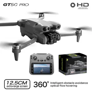 New 2026 GT50 Pro Foldable Drone with 12.5cm Large Screen Controller, 4K Electric Adjustable Dual Camera, Optical Flow Hover, Educational Toy for Teenagers