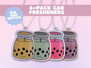 4-Pack Boba Car Fresheners | Mix and Match