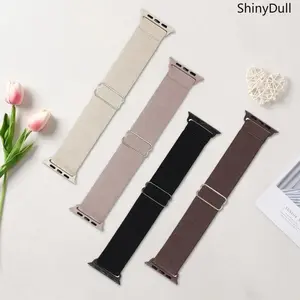 4-Pack Elastic Nylon Watch Bands for Apple Watch – Adjustable Sport Straps for Men & Women (38–49mm)