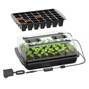 【FathersDayGift】SUNCOZE Seed Starter Tray, 70 Cell Seed Starting Kit with Humidity Dome, Seedling Starter Tray with Adjustable Vent, Hydroponic Seed Germination Tray with 12W Full Spectrum LED Grow Light