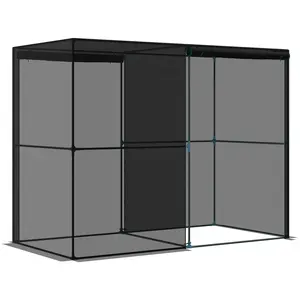 Outsunny 8'x4'x6' Crop Cage Animal Guard, Plant Enclosure Vegetable Cover with Zippered Doors for Backyard Bird Protection, Garden Raised Beds Supplies