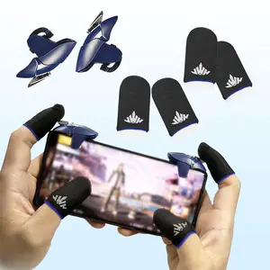 Game Controller Trigger & Finger Cots, Gamepad Assist Mobile Game Handgrip Aim Fire Trigger & Mobile Game Finger Cover, Gaming Accessories for PUBG, Console, Phone Game Controller