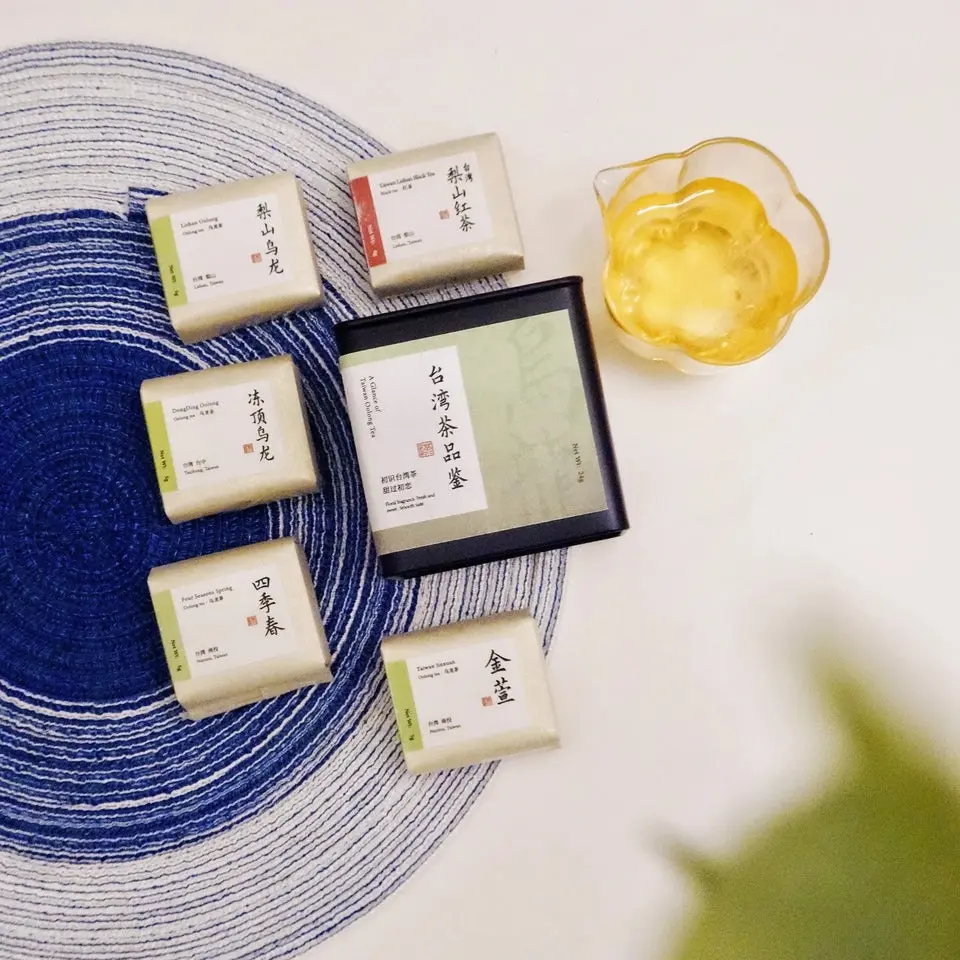 Zhao Tea Taiwan Tea Tasting Kit – Taiwan Jinxuan (5g), Four Seasons Spring (5g), Dongding Oolong (5g), Lishan Black Tea (4g) and Lishan Oolong (5g), Beverage, Floral Sweet