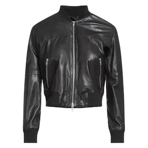 Women's Black Express Bomber Leather Jacket