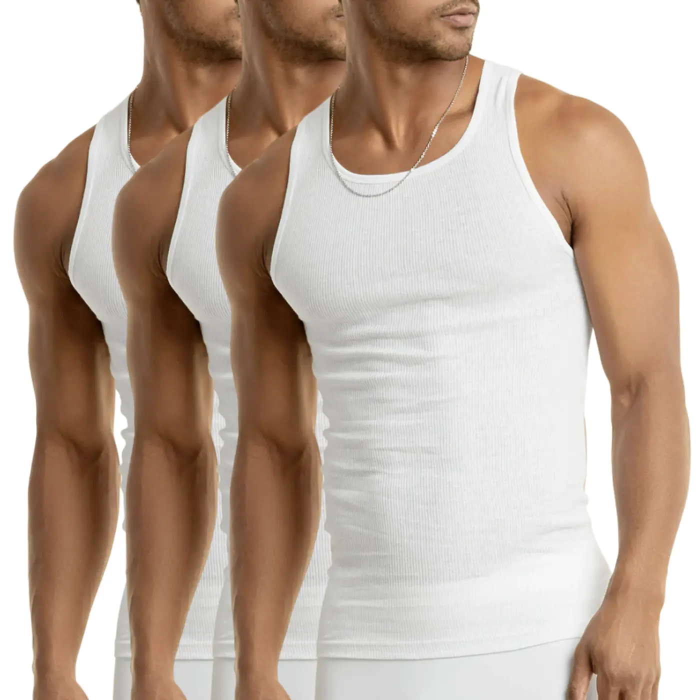 3 Pack Men's A-Shirts 100% Cotton Lightweight Ribbed Underwear Tank Top Solid Casual Menswear S-3XL Regular Big & Tall Workout Breathable Sleeveless Plain Classic