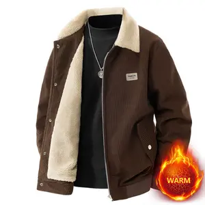 A Winter Essential!Corduroy Jacket for Men with Sherpa Fleece Lining - Vintage Casual Winter Coats