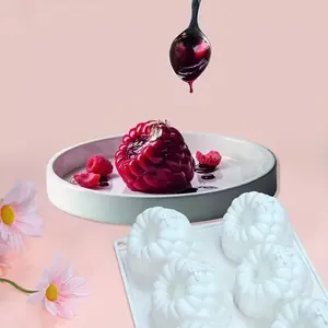 Silicone Raspberry Mousse Cake Mold, 6-Cavity Large Raspberry Chocolate Mold, Fruit Candle Mold, Baking & Crafting, Decorative Cake Mold