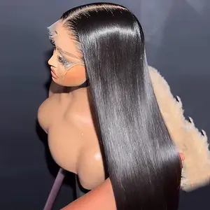 Straight Lace Front Human Hair Wigs 250% 13x6 HD Lace Frontal Wig Pre plucked Natural Hairline 100% Raw Human Hair Wigs