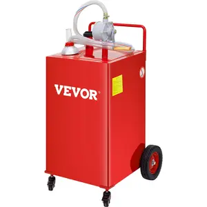 VEVOR Fuel Caddy, TikTokShopBlackFriday, 30/35 Gallon, Gas Storage Tank on 4 Wheels, with Manuel Transfer Pump, Gasoline Diesel Fuel Container for Cars, Lawn Mowers, ATVs, Boats Bottles Organiser