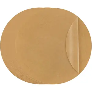 100 count 9 inch  Paper Rounds, Heavy Duty Unbleached  Paper Sheets for baking, Precut Brown Non-Stick liners for Cake Pan, Steaming, Air Fryer, Non-Stick Liners for Cooking
