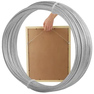 100 Feet Picture Hanging Wire Supports Up to 30lbs, Ideal for Wall Frames, Canvas Paintings, Artwork, Photos, Garden Frames, Holiday Patio Decor