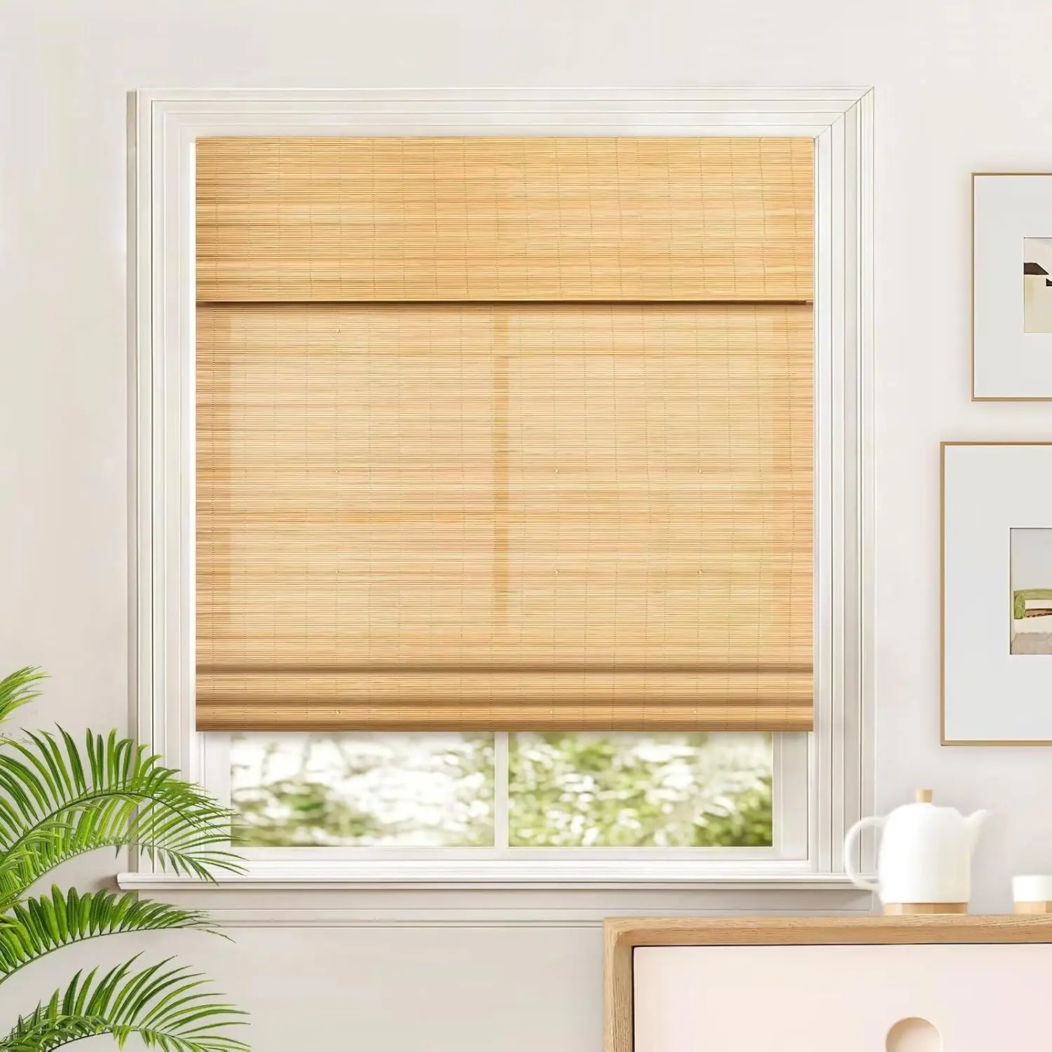 Cordless Light Filtering Roman Shades Window Blinds for Indoor Windows Easy to Install Size 22" W x 64" H