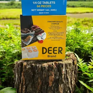 ALCANFOR / CAMPHOR DEER BRAND 1 POUND 100% PURE ORIGINAL 16 BLOCKS (64 TABLETS)