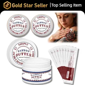 Goiple Tattoo Butter 2.6oz + 2 cans 1.05oz Cream for Before During & After Tattoo Process Scar Repair Gel Protective Balm for New & Older Tattoos - Safe While Healing - Moisturizes and Rejuvenates Tattoo Aftercare Cosmetics