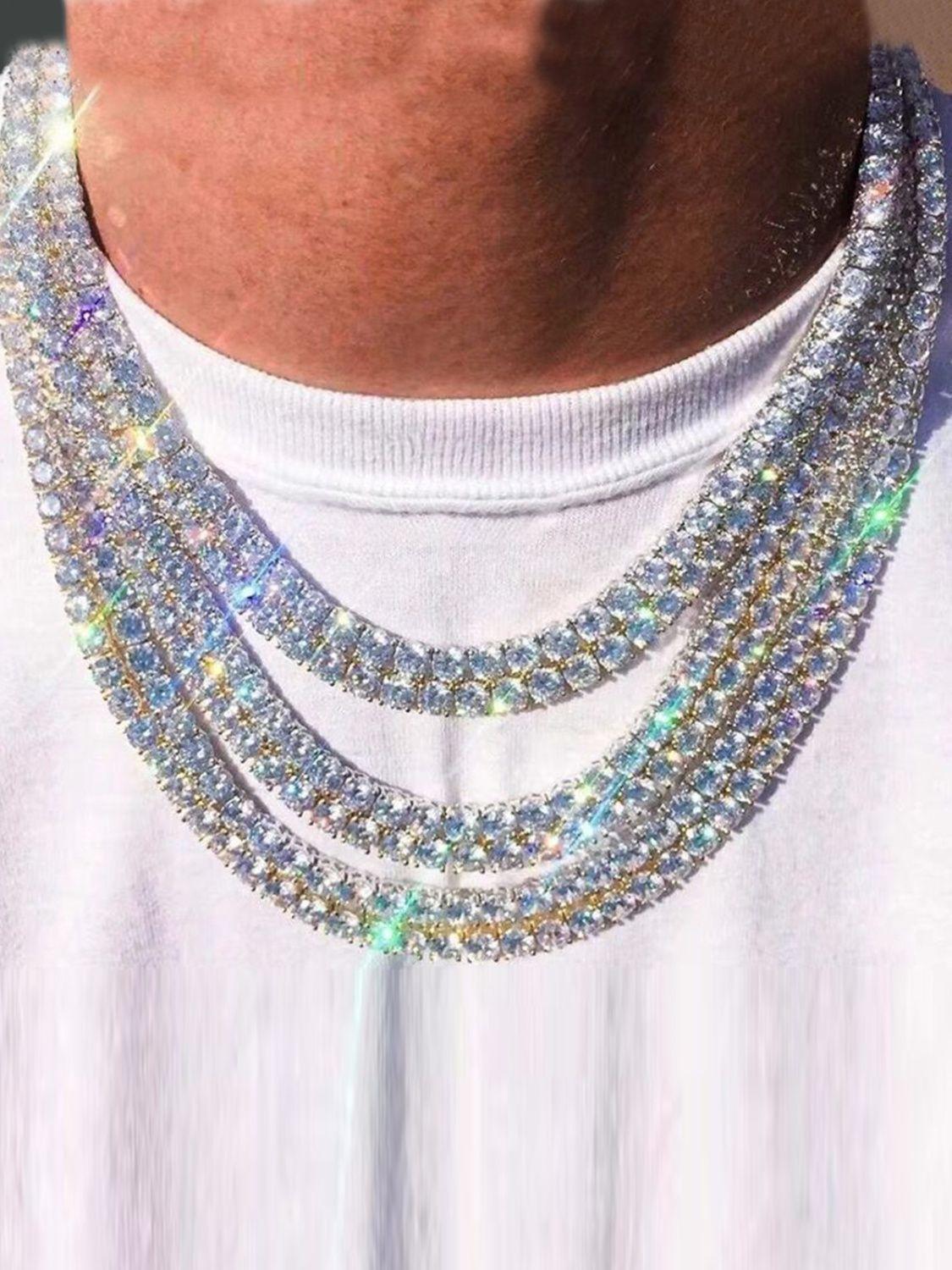 925 VVS Moissanite Tennis Chain Fine Jewelry 2/3/4/5MM Width Iced Out Bling Moissanite Bracelet Sterling Silver for Women Men