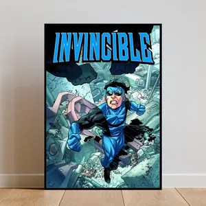 Invincible Mark Grayson Blue Poster - High-Quality High-DPI Unframed Print, Unique Plaid Designs, Premium Waterproof Paper, Multi-Size Paintings for Home Decor, Unframed Style Box-Included Kitchen Room Aesthetic