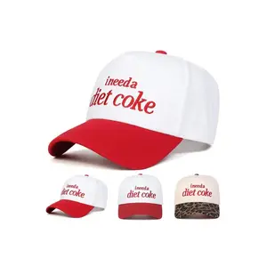 Unisex Diet Coke Five-Sided Baseball Cap, Adjustable Outdoor Sun Protection Hat, Casual Fitted Woven Fabric for Spring & Fall Travel, Quality Caps