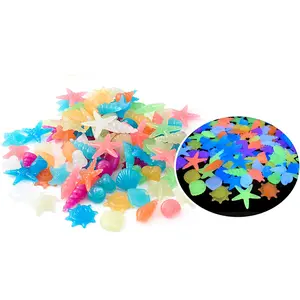 100pcs Ocean Luminous Rocks Aquarium Luminous Stones Fish Tank Glowing Pebbles for Fairy Garden, Courtyard, Bonsai, DIY Crafts, Colors