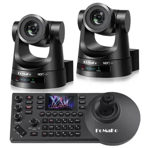 FoMaKo NDI PTZ  30X Bundle HDMI 3G-SDI IP PoE HDMI PTZ  for Church Worship(2pcs) PTZ Controller PoE IP PTZ  Controller Keyboard (PTZ Bundle KN30Ax2+KC608 Pro)