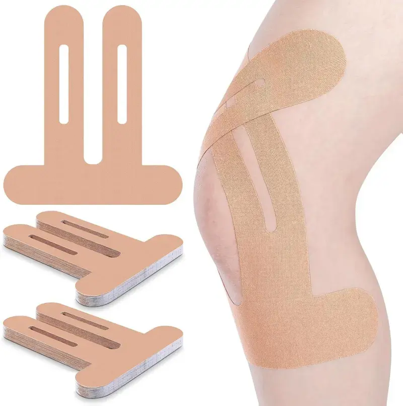 Knee recovery 10 Pcs Precut Kinesiology Tape for Knees Pain Relief Elastic Waterproof Athletic Knee Tape for Support Stability Sports(Skin Color) latex free breathable enhance elastic kinesiology