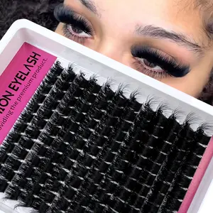 240pcs 8D Luxurious DIY Cosmetic Cluster Eyelashes 10-20mm Mixed Lengths 0.07mm Soft, Fluffy and Dramatic Fake Lashes, Perfect for Daily, Parties and Halloween Makeup, DIY Lash Clusters, Diy False Eyelashes