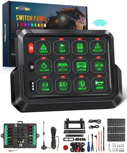 Partsam 265 Ft Wireless RGB 12 Gang Switch Panel  for Cars Offroad Truck RV ATV UTV Boat Led Lights