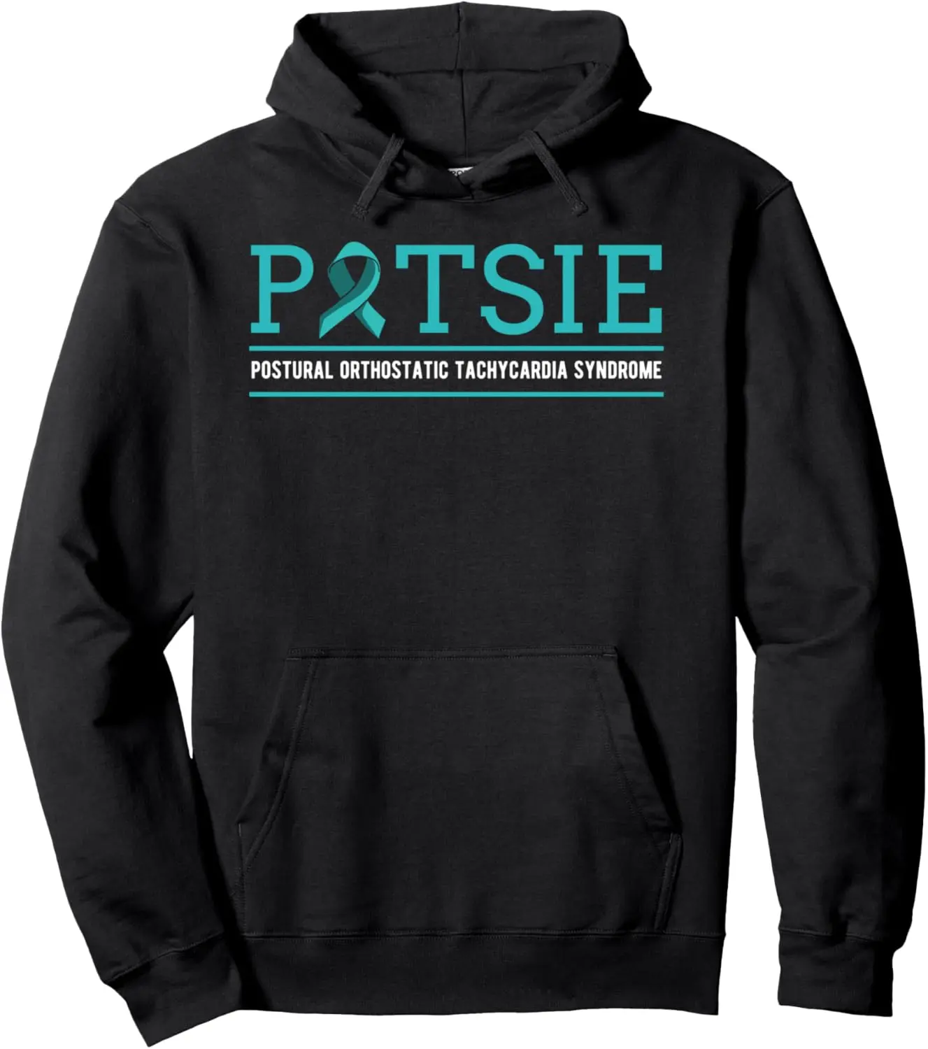 POTS Dysautonomia Turquoise Ribbon Autonomic Dysfunction Pullover Hoodie
