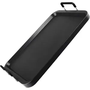 Non-Stick  Stove Top Flat Griddle, Warp-Resistant Double Burner Griddle Pan for Glass and Gas Stove,  for Breakfast and Camping Indoor or Outdoor Size 17" x 10.5"