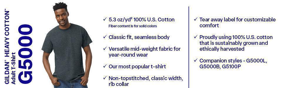 Gildan 5-Pack Cotton Tees S-4XL | Soft Breathable Summer Short Sleeve Set, Durable Classic Fit Round Neck T-Shirt, Premium Quality Daily Wear Basics