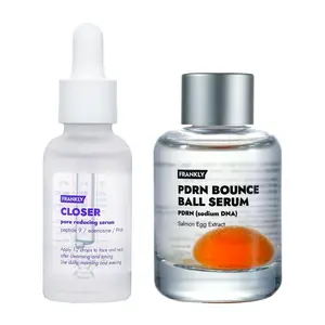 [FRANKLY] Glow Serum Duo | PDRN Bounce Ball Serum + Closer Pore Serum | Salmon PDRN, 9 Peptides, Vegan Collagen | For Glow Skin, Radiance, Firmness & Pore Care | Lightweight Korean Skincare Set