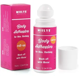 Body Adhesive Roll-On for Skin & Clothing 2.54 Oz-Sweat Resistant, Water Wash Off- Fashion Adhesive for Dancers, Socks, Stockings, Leotards, Bras, Wigs, Costumes