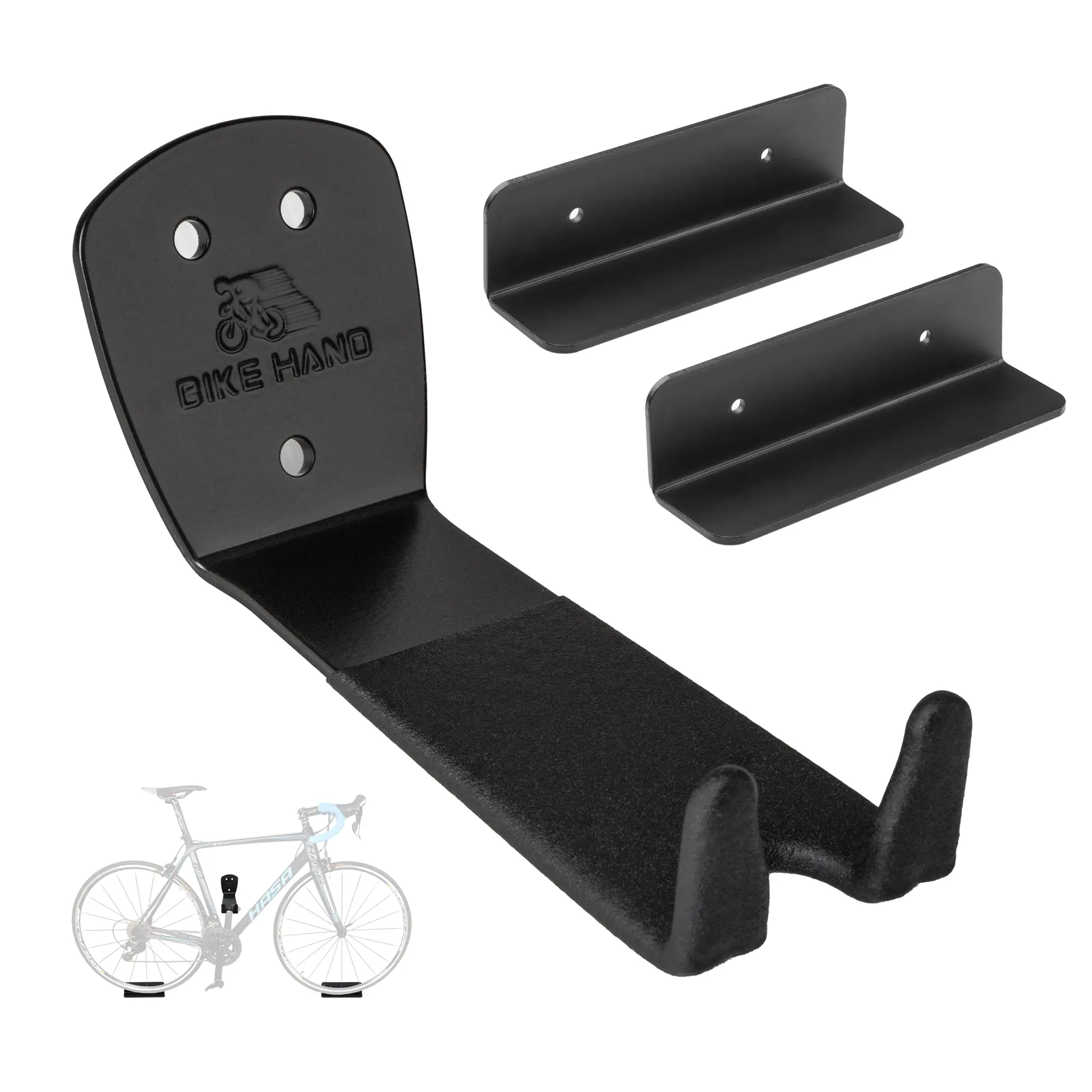 BikeHand Heavy-Duty Bike Pedal Wall Mount Hangers (3 Pack) - Garage Storage Hangers Racks & Stands for Adults’ Road, Mountain, Hybrid Bikes - Free Up Space in Garage, Apartment - Holds 20kg/45lbs, Anti-Rust, Children Bikes