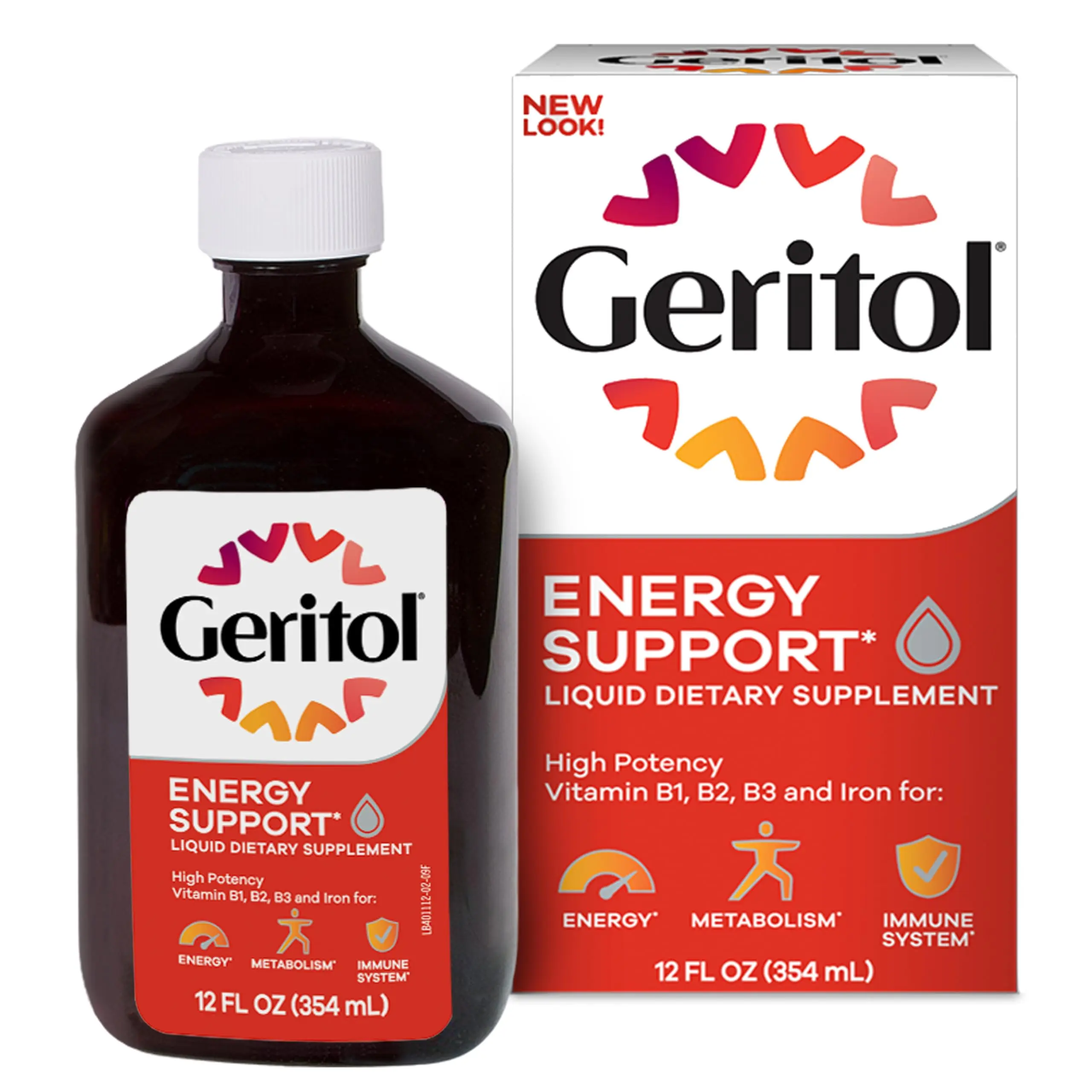 (A)Geritol Liquid Vitamin & Iron Supplement – Energy Support with High Potency B-Vitamins & Iron, Pleasant Tasting, Easy to Swallow, 12 oz